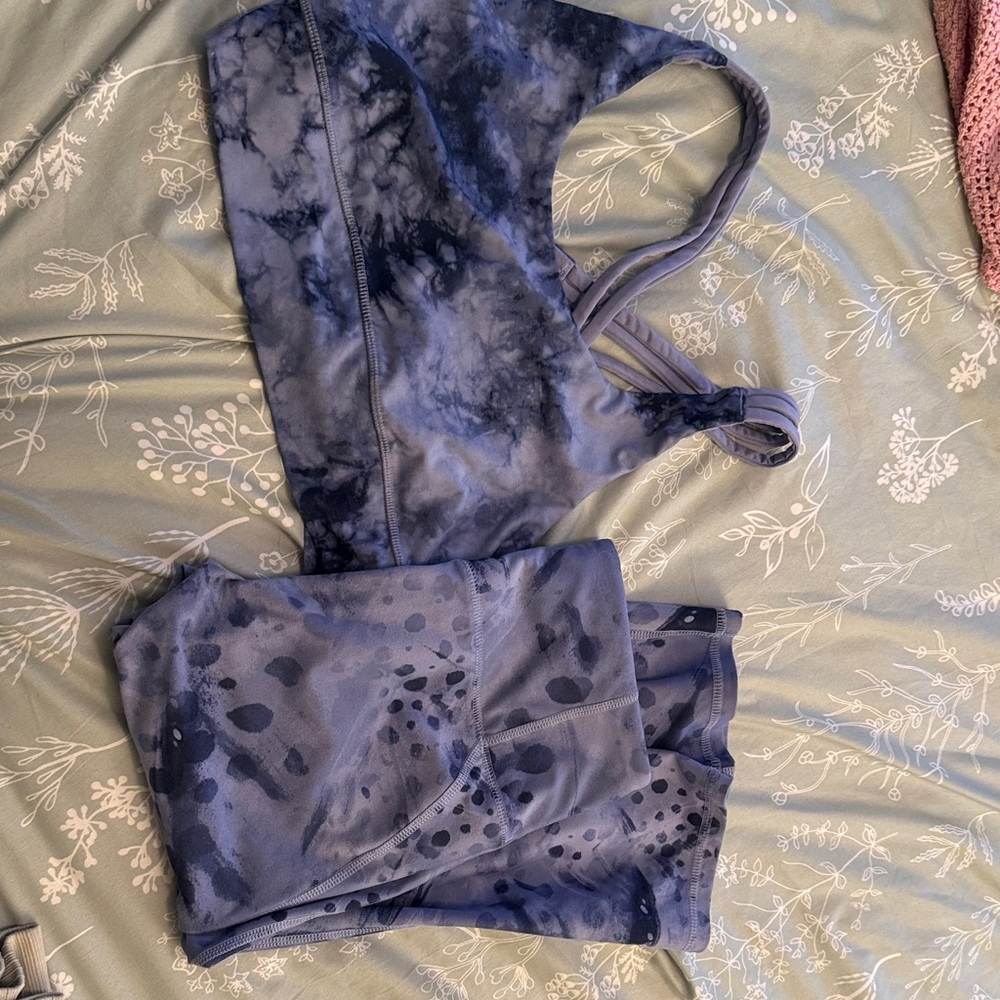 DSG Purple Tie-Dye Sports Bra & Leggings Set